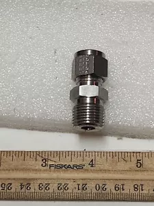 Parker 3/8 Tube OD x 3/8 Male Thread 316ss Straight Male Connector 6MSC6N-316. - Picture 1 of 4