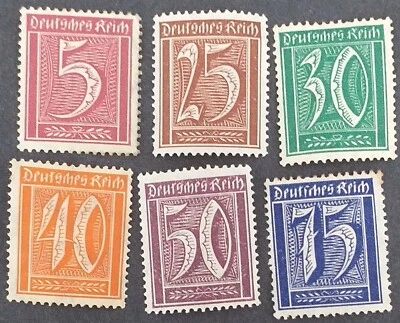 Germany Deusche Reich 1922 Definitive Numeral Value SgDR;176-184 - Image 1 of 2