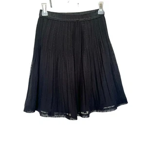 Francesca's Womens Skirt Size Small Mini Black Accordion Lace Overlay Pleated - Picture 1 of 10