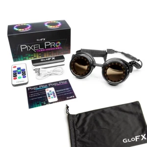 GloFX Pixel Pro LED Goggles Flashing Party - UK Stock + Fabric Carry Case - Picture 1 of 9