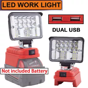 Wireless LED Work Light for Milwaukee M18 18V Battery w/USB Cordless Outdoor NEW - Picture 1 of 13
