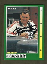 🏁 JIMMY HENSLEY  - Autographed - 1993 Maxx - Card #66      [a22]