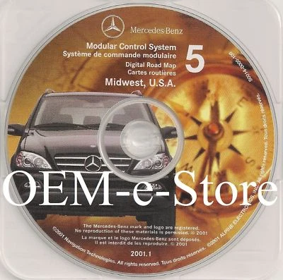 2000-2002 Mercedes ML320 ML430 ML500 ML55 Navigation CD Cover Midwest Map #5 CD - Image 1 of 2
