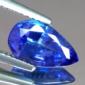 1.68cts Pleasing Pear Violet Blue Natural Tanzanite Loose Genuine Gemstones - Picture 1 of 4