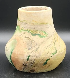 GORGEOUS Nemadji Pottery Swirl Vase, Made In The USA 4.85"H, EUC - Picture 1 of 15