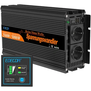 EDECOA Invertitore A Onda Sinusoidale Pura 2500W 12V 220V Inverter 2 USB - Zdjęcie 1 z 9