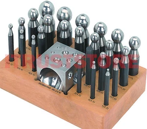 25 PC MM ROUND HEAD PUNCH SHAPING FORMING JEWELRY HEMISPHERES DOMING BLOCK TOOL - Picture 1 of 1
