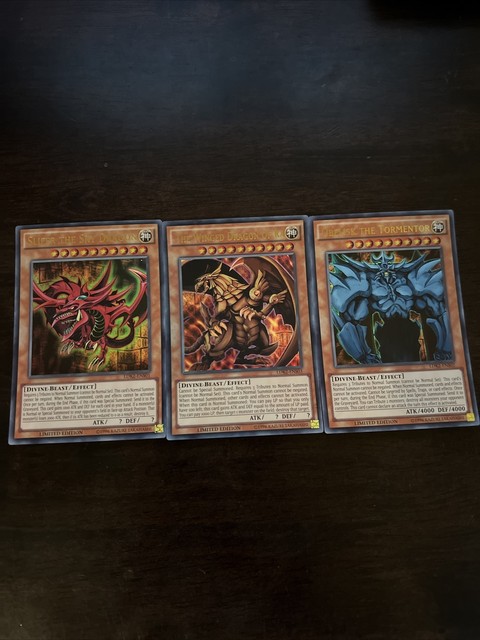 Yugioh Egyptian Gods + Sacred Beasts Prismatic Secret Rare 6 God Card Set