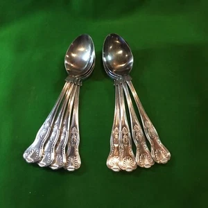 Set Of 8 Large Stainless Steel Kings Pattern Serving Spoons 25.5cm - Picture 1 of 20