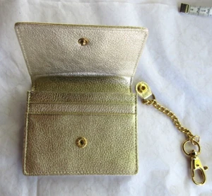 GiGi New York Small Foldover Wallet Leder mit Ausweisfenster mit Clip Gold - Bild 1 von 8
