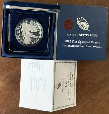 2012-P Proof Star Spangled Banner Silver Commemorative Dollar. OGP USMINT #SS3 - Image 1 of 4