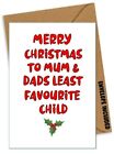 Funny Rude Christmas Card Offensive Xmas Brother Sister Sibling Cheeky / UZ