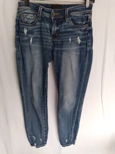 Buckle Black Fit No 53 Womens Ankle Skinny Jeans Size 26 Dk Wash Stretch 28X26 - Picture 1 of 13