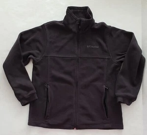 Giacca pile Columbia ragazzo ragazza taglia 14 16 giacca zip grigio scuro calda - Foto 1 di 4