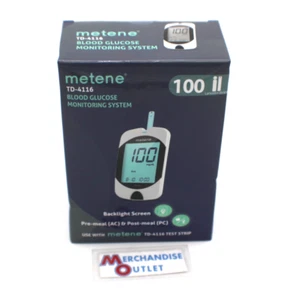 Kit de monitor de glucosa en sangre Metene TD-4116, 100 tiras de glucómetro, 100 lancetas... H - Imagen 1 de 5