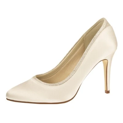 Rainbow Club Billie Brautschuhe Hochzeit Pumps Satin Gr. 37 Ivory / Creme - Bild 1 von 3