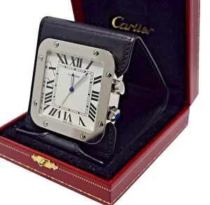 *** Cartier New Santos Alarm Clock Just Unwrapped from safe New Condition A+ ** - Picture 1 of 17