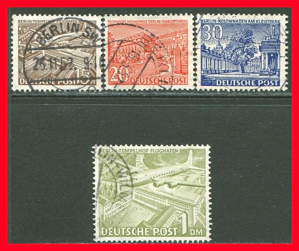 Berlin Postage Stamps Scott 9N48-9N57, 4-Stamp Used Partial Set!! Be367 - Image 1 of 1