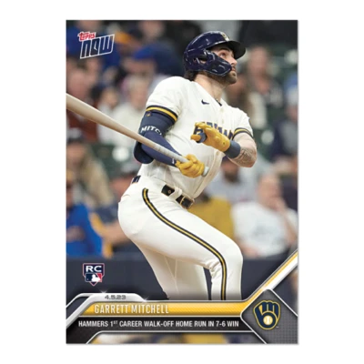 Garrett Mitchell - 2023 MLB TOPPS NOW Card 56 - RC Rookie 1st Career Walk-off HR - Image 1 of 2