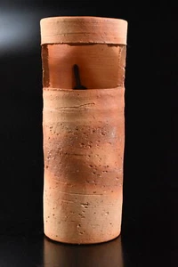 F9350: Japanese Bizen-ware Youhen pattern Hanging FLOWER VASE Ikebana, auto - Picture 1 of 10