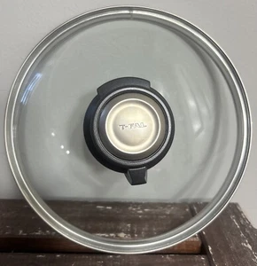 Original T-FAL Brand 8" Glass Replacement Lid Black Handle W/ Vent Hole Item#189 - Picture 1 of 3