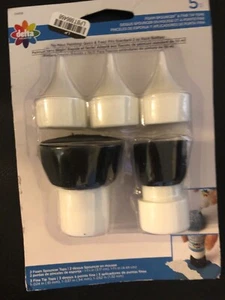 New Delta Creative 2 Foam Spouncers 3 Fine Tip Tops No Mess Painting 5 Piece Set - Picture 1 of 1