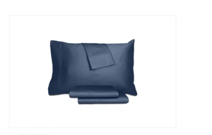 Aq Textiles Percale Solid 4-Pc. Sheet Set, Queen - Navy - Picture 1 of 1