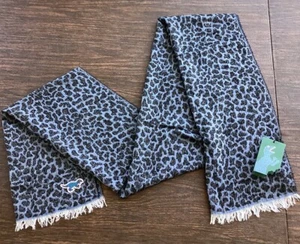 New PAUL SMITH Women’s Scarf DINO Boucle Scales Blue / Black ITALY NWT - Picture 1 of 7