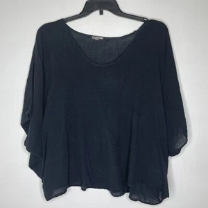 Top de gran tamaño Suzy D London negro gasa grande boho minimalista mezcla de algodón fluido - Imagen 1 de 5