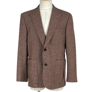 HERMES Logo Tailored Jacket cashmere Tailored Jacket hair Polyurethane Nylon... - Picture 1 of 7