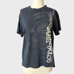 Vintage y2k Women Med Distressed Three Days Grace Black Band Tee Shirt Alt Rock - Picture 1 of 6