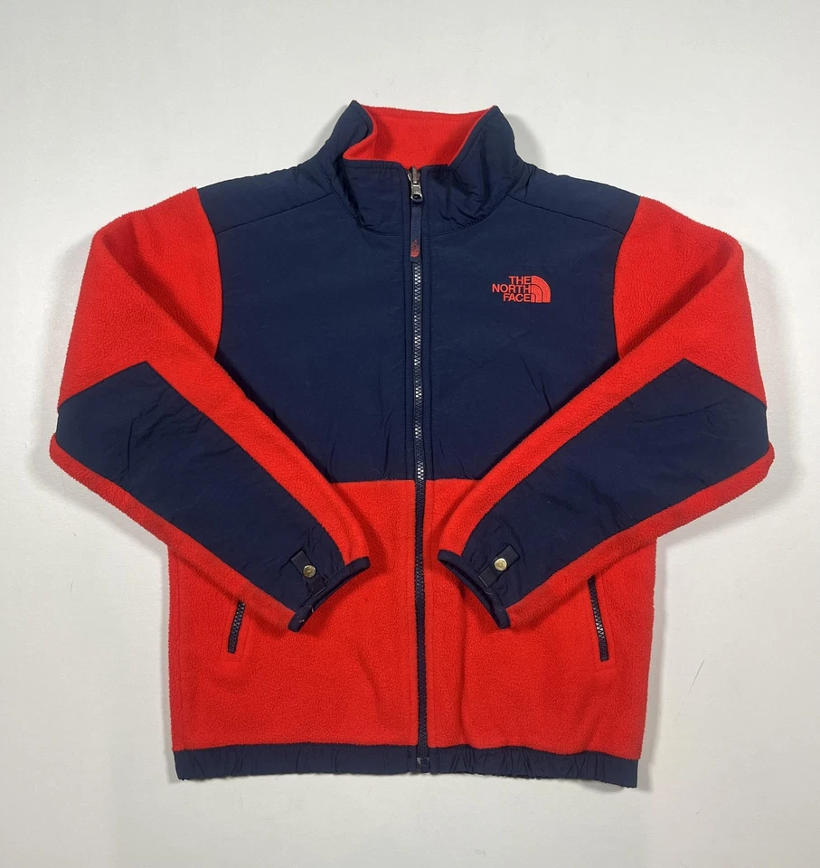Chaqueta polar The North Face Polartec para niños mediana 10/12 naranja azul marino abrigo con cremallera Foto 1 de 4