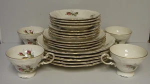 Rosenthal MOOSROSE (POMPADOUR ELFENBEIN) 20-teiliges Set VIER GEDECKE. - Bild 1 von 3