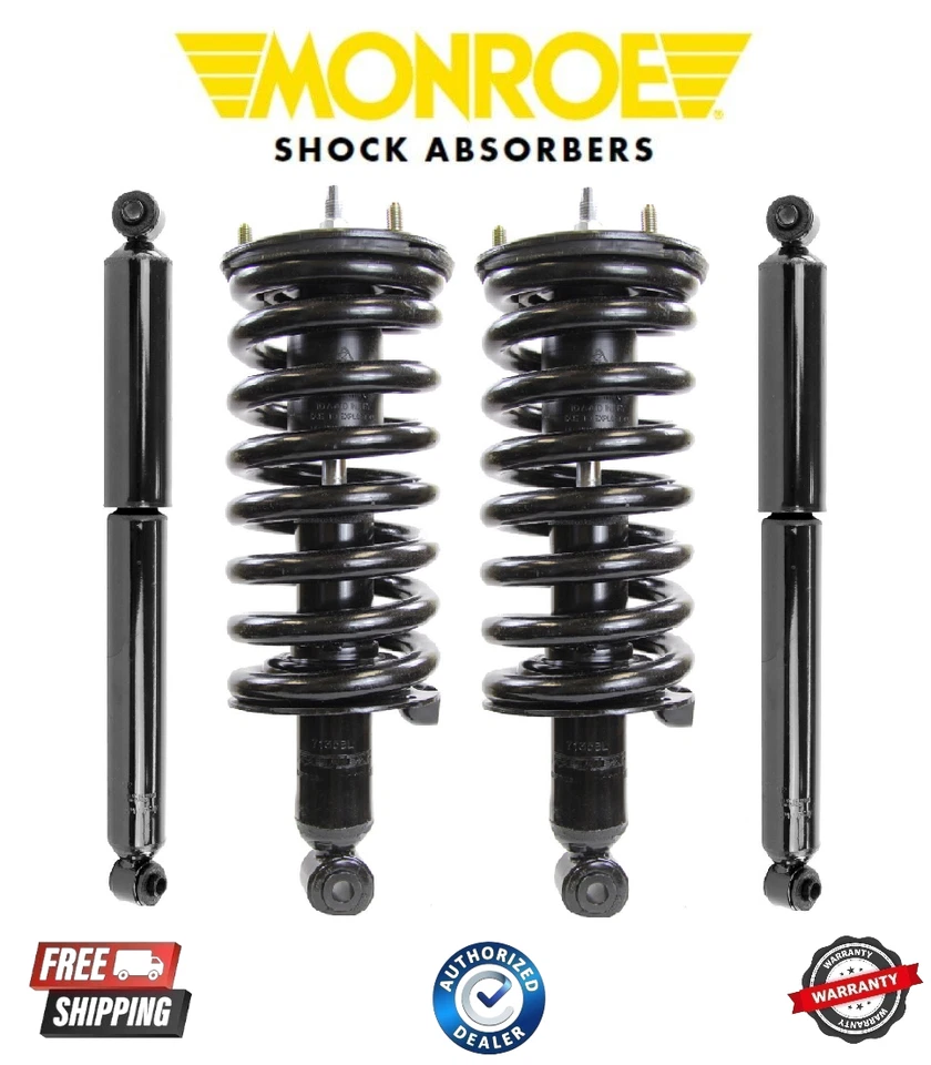 Amortiguador completo Monroe muelle helicoidal delantero y trasero para 08-12 Nissan Titan Foto 1 de 1