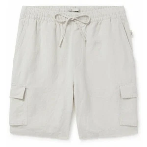 NWT Onia Men's White Straight Leg Linen Blend Cargo Shorts size M $130.00 - Picture 1 of 7