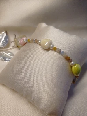 Bracciale di Perline Ceramica Cristalli Cuore 💙 LuaCreazioni 💙 - Immagine 1 di 4