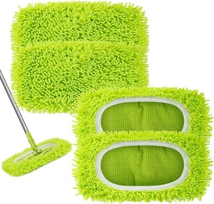 4 wiederverwendbare Kehrtücher Mikrofaser Nass/Trocken Mopp Pads passt Swiffer Kehrmaschine Nachfüllpackungen - Bild 1 von 10