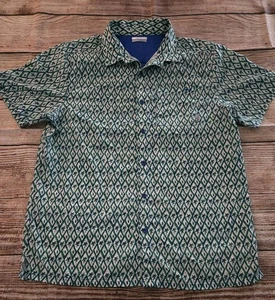 Columbia PFG Mens Large Short Sleeve Dri-Fit Outdoor Green Tropical Fishing - Picture 1 of 9