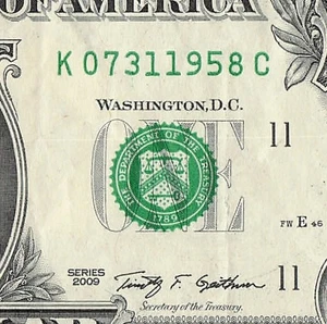 JUNE 31 1958 Birthday Fancy Serial Number Date Note One Dollar Bill 06 31 1958 - Picture 1 of 11