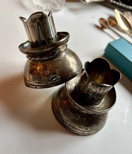 Precious Tiny Vintage Sterling Silver Candle Sticks…. Set of 2 - Picture 1 of 7