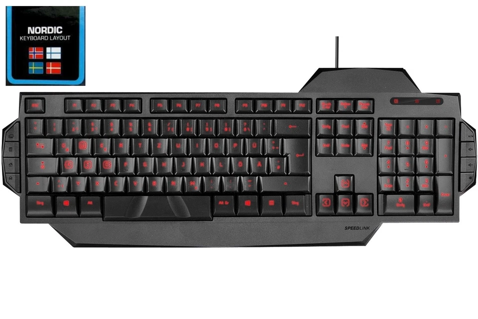 Speedlink RAPAX USB Gaming Tastatur QWERTY LED NO SWE FIN Nordic Keyboard-Layout - Bild 1 von 4