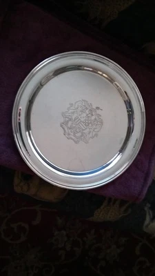 Bandeja Webster Wilcox Oneida Armorial Lion 14" Foto 1 de 2