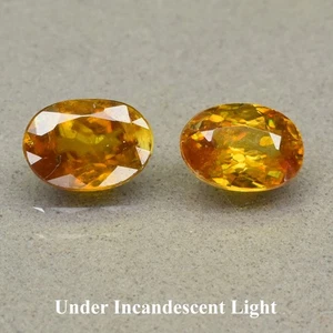 π Pair 2pc/1.50ct t.w Oval Natural Yellow Sphene - High Luster, Madagascar Gems - Picture 1 of 5
