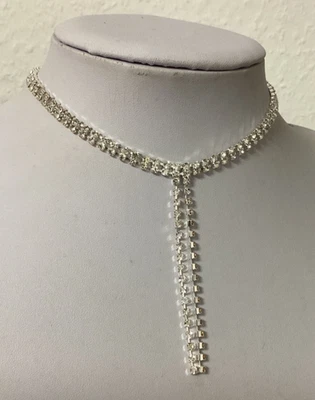 Kette / Choker / 2-reihig / tolle Strass-Steine / 34 - 40 cm lang / neu - Bild 1 von 4