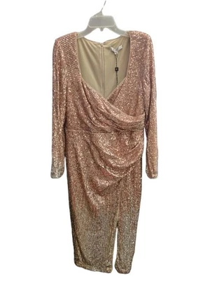 Women's Badgley Mischka Rose Gold And Silver   Dress Sz 14 Has a sewable tear. - Image 1 of 4