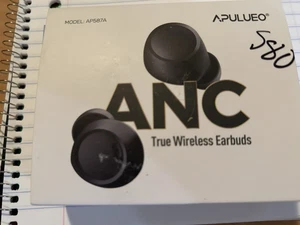 Auricolari Apulueo ANC True Wireless neri custodia di ricarica wireless modello: AP587A - Foto 1 di 9