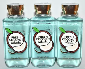 3 BATH & BODY WORKS FRESH COCONUT COLADA ALOE VITAMIN E SHOWER GEL 10 FL OZ NEW - Picture 1 of 3