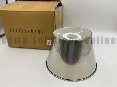 Capucha de metal cónico Pottery Barn sombra níquel pequeña 9" diámetro #W227 Foto 1 de 4