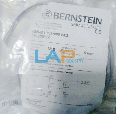 1PCS New For Bernstein proximity switch KIB-M18NS/005-KL2 10-30VDC 200mA - Image 1 of 3