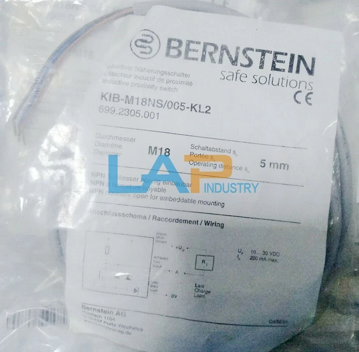 1PCS New For Bernstein proximity switch KIB-M18NS/005-KL2 10-30VDC 200mA - Image 1 of 3